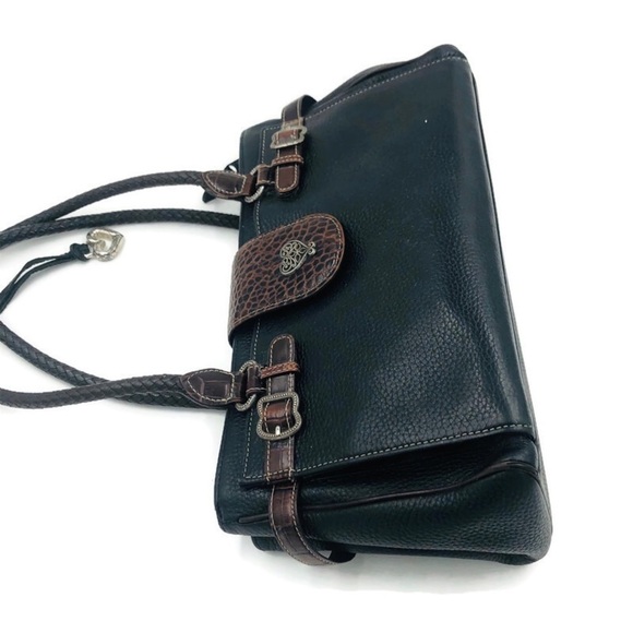 Brighton pebbled Leather Black Brown Shoulder bag - Picture 5 of 8